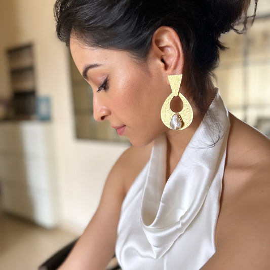 Honey Pearl Statement Earrings