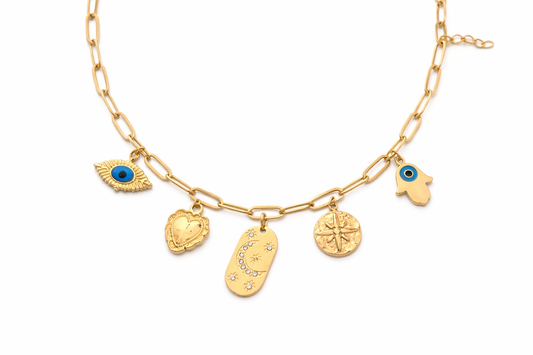 Evil Eye Faith Charms Necklace
