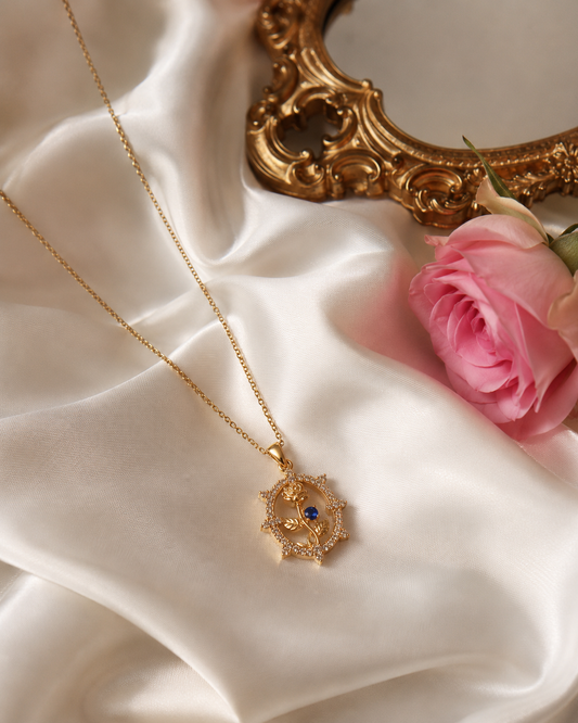 Vintage Wild Rose Necklace