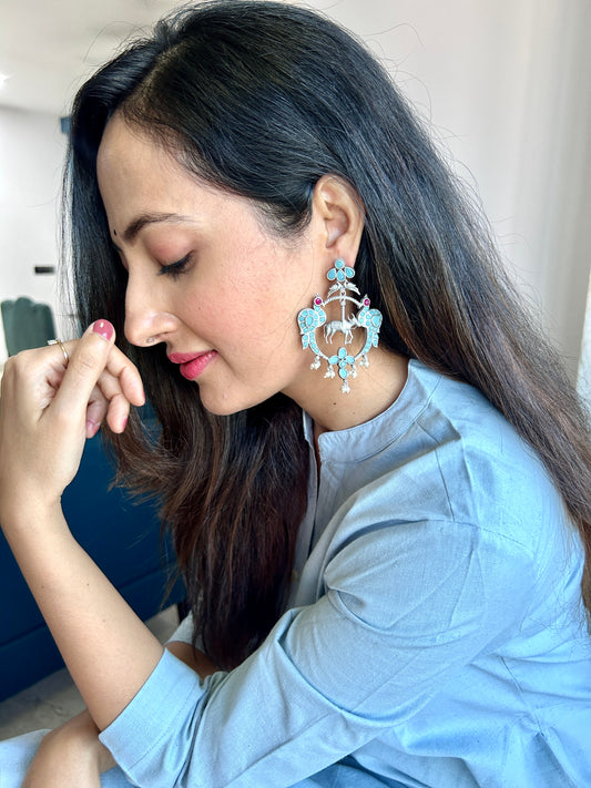 Peacock Chaandbali Earrings