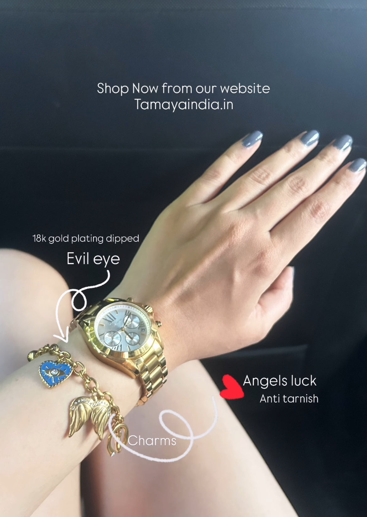 Evil Eye & Angels Luck bracelet
