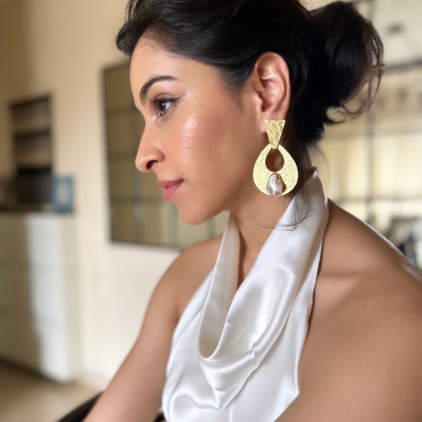 Honey Pearl Statement Earrings