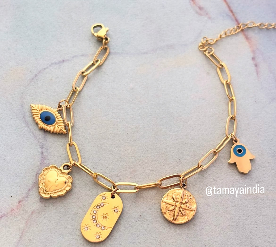 Evil Eye Faith Charms Bracelet