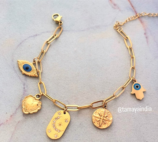 Evil Eye Faith Charms Bracelet