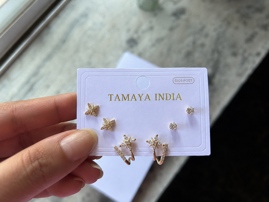Cosmos Zircon Earrings (Set of 6)