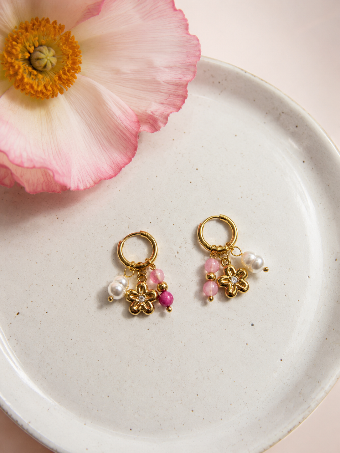 Flora Pearl Charms Earrings