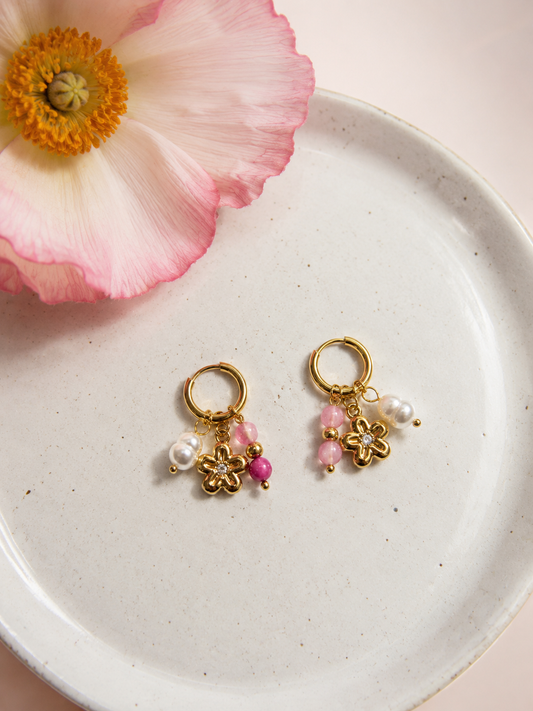 Flora Pearl Charms Earrings