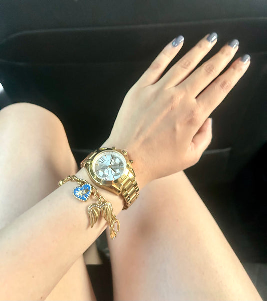 Evil eye and Angels Luck Charms Bracelet