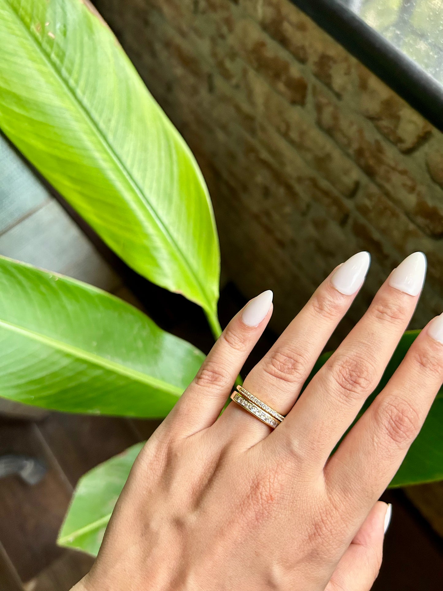 Double Zircon Band Ring