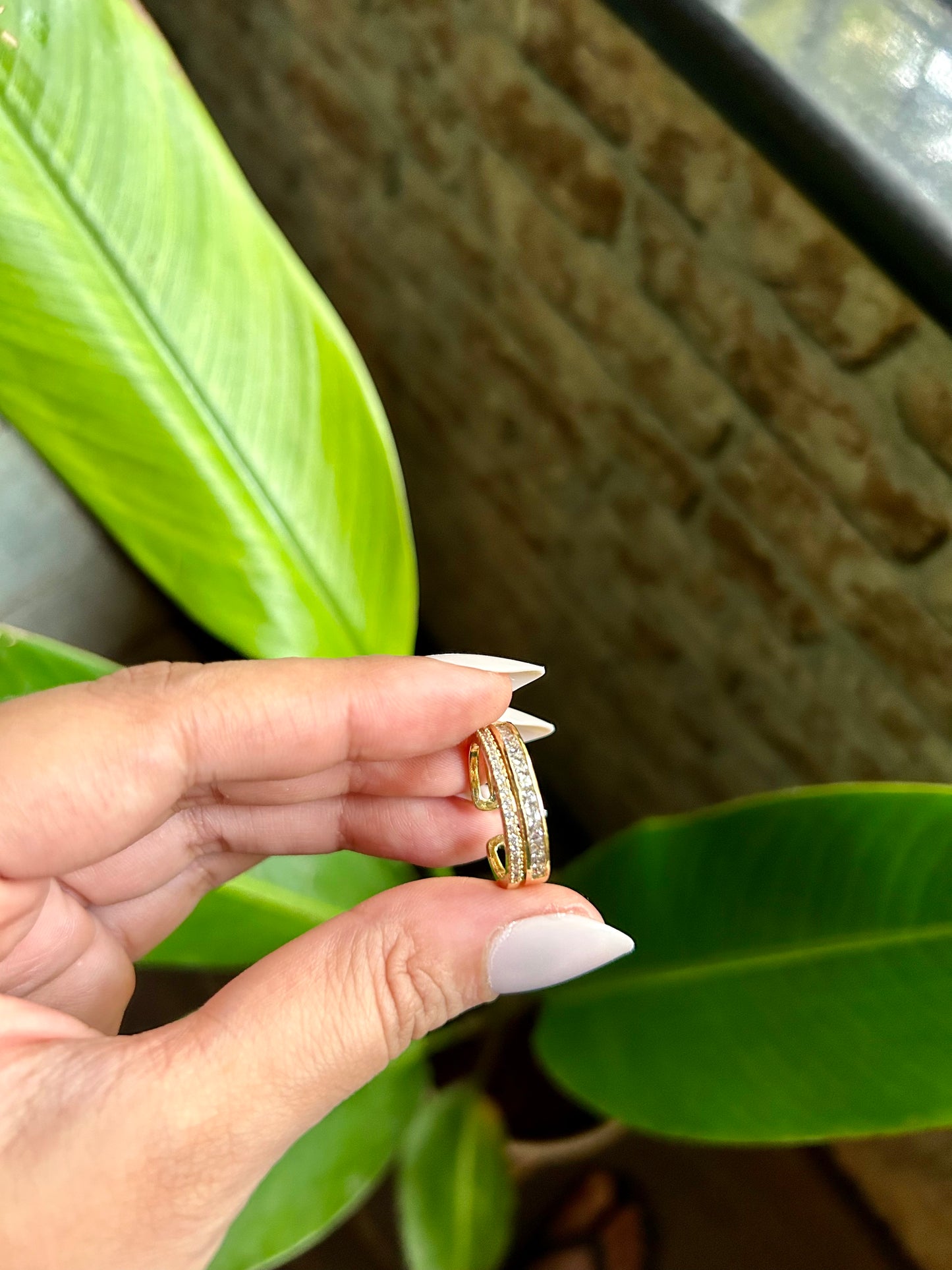 Double Zircon Band Ring