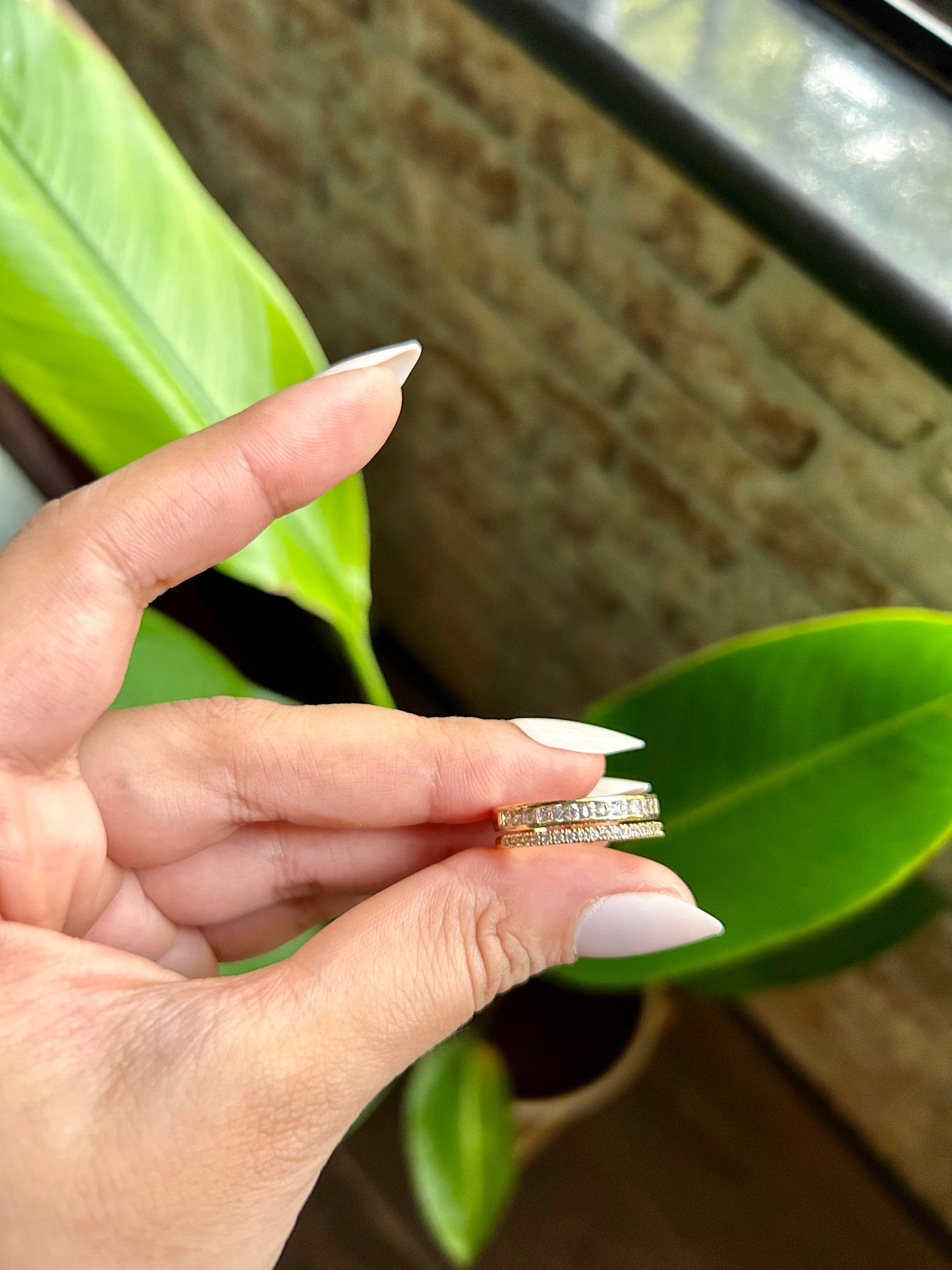 Double Zircon Band Ring