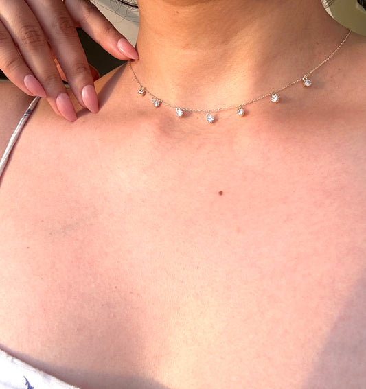Tisca Drops Of Bling Necklace