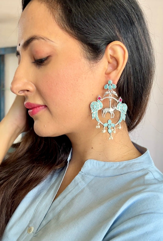 Peacock Chaandbali Earrings